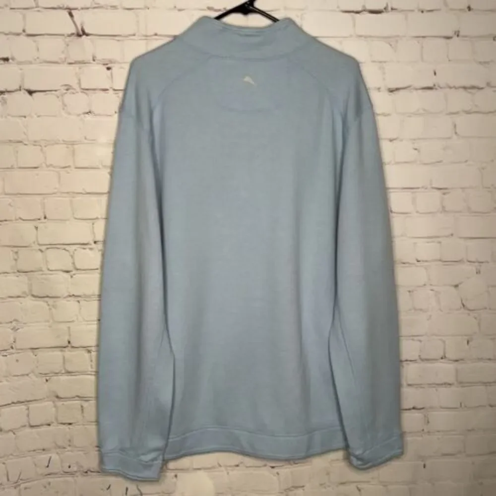 Tommy Bahama Men’s XL Reversible Flipshore Half Zip‎ Sweater Blue Gray Pullover